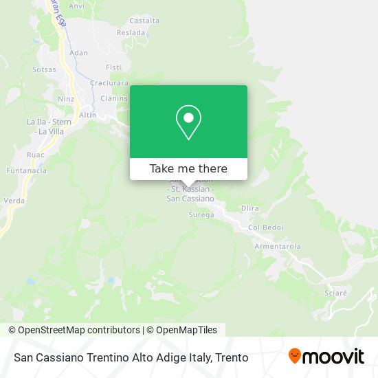 San Cassiano Trentino Alto Adige Italy map