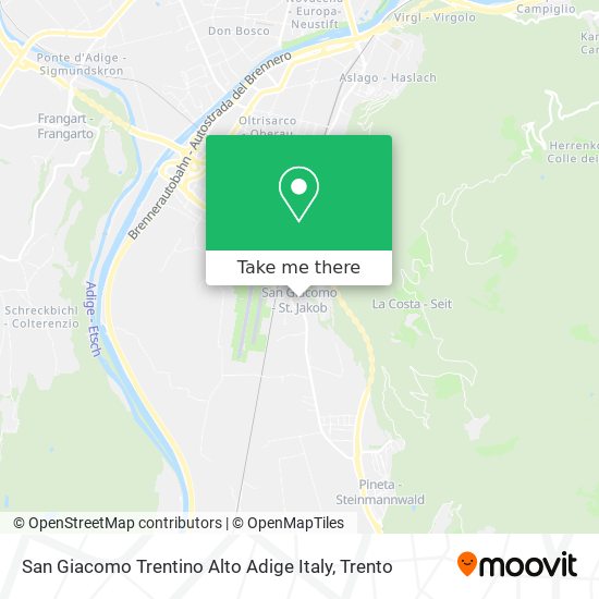 San Giacomo Trentino Alto Adige Italy map