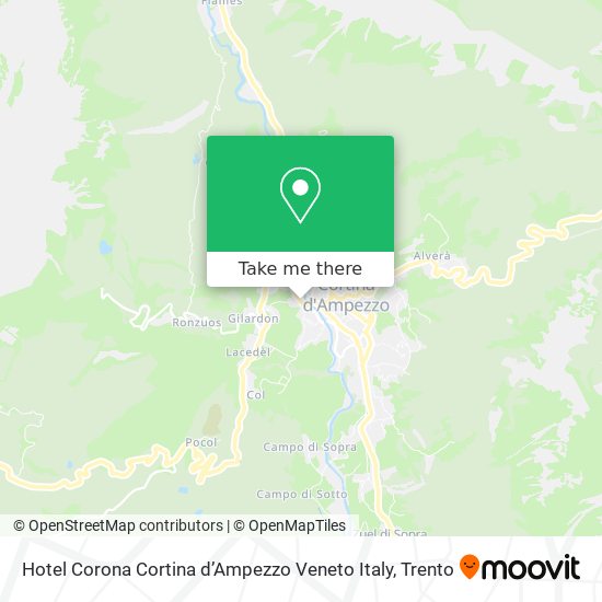 Hotel Corona Cortina dʼAmpezzo Veneto Italy map