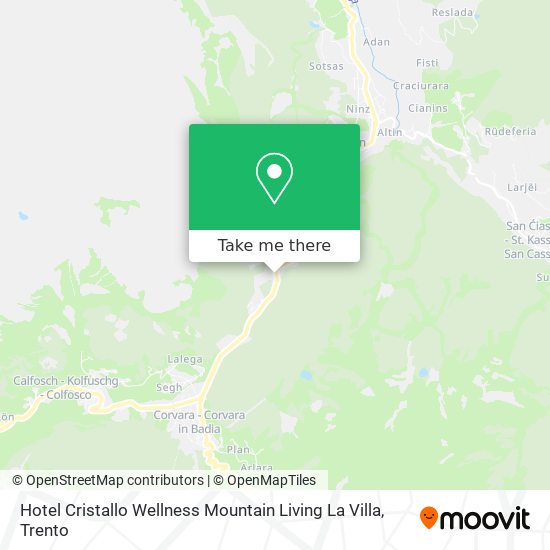 Hotel Cristallo Wellness Mountain Living La Villa map