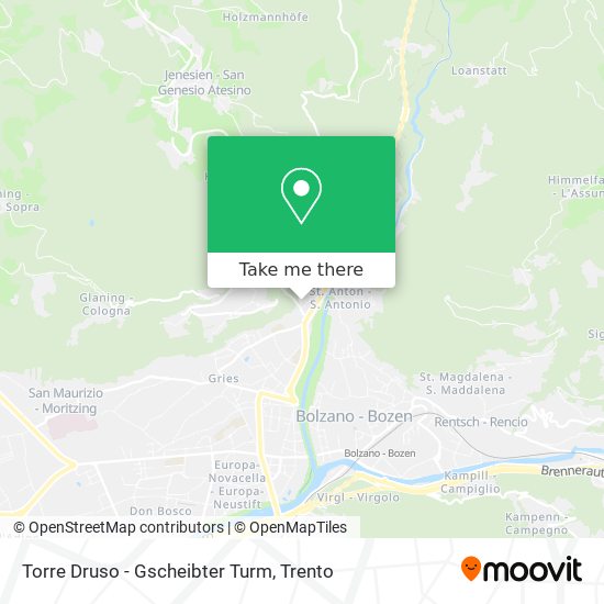 Torre Druso - Gscheibter Turm map