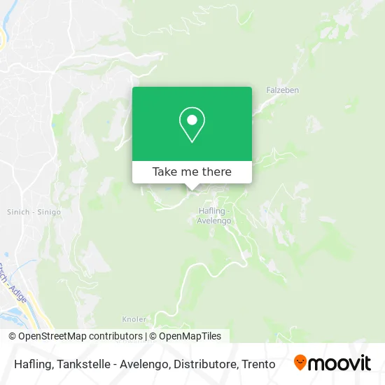 Hafling, Tankstelle - Avelengo, Distributore map