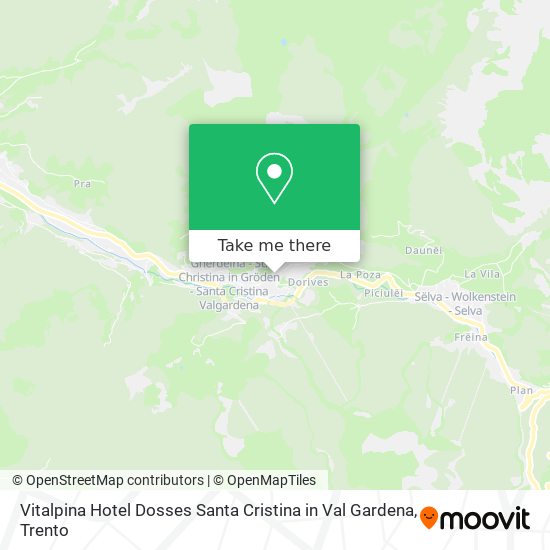 Vitalpina Hotel Dosses Santa Cristina in Val Gardena map