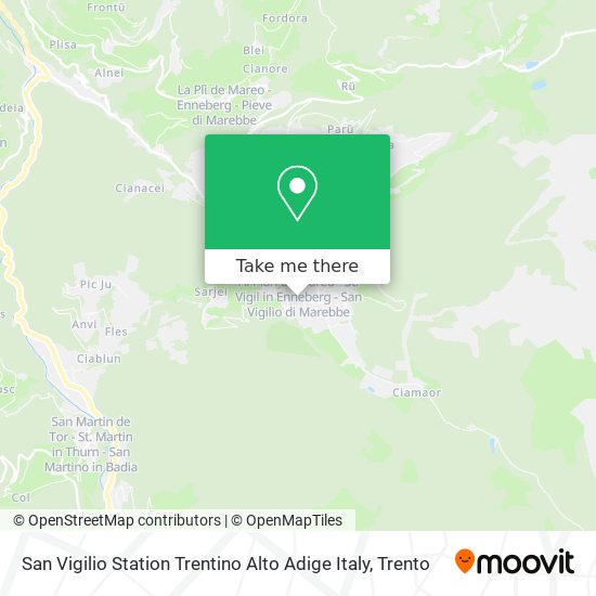 San Vigilio Station Trentino Alto Adige Italy map