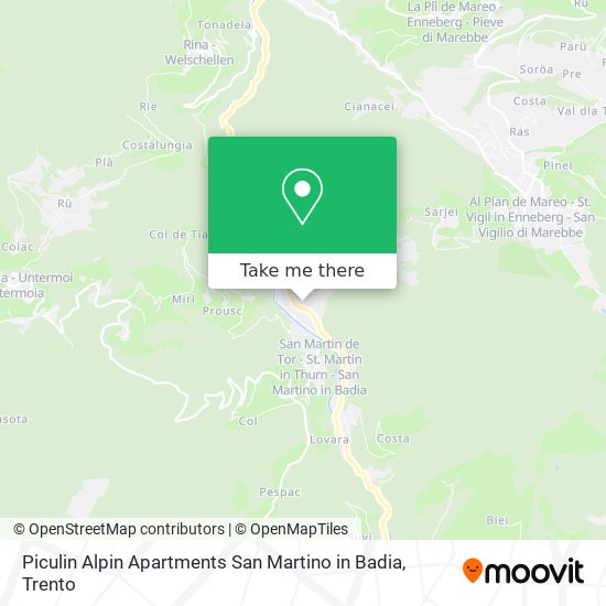 Piculin Alpin Apartments San Martino in Badia map