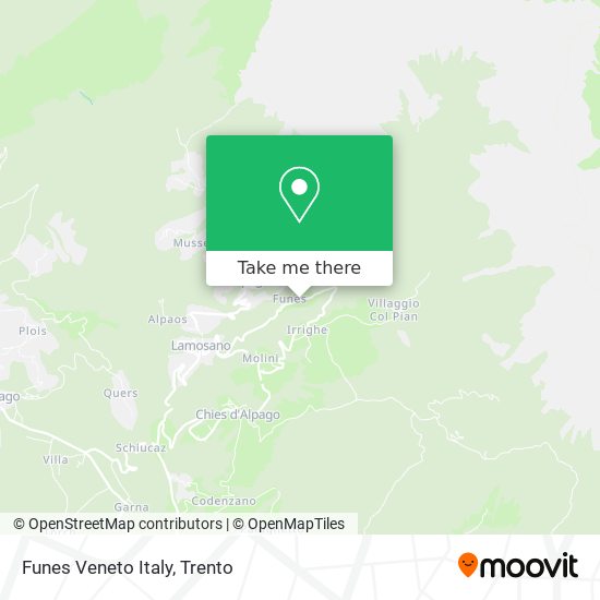 Funes Veneto Italy map