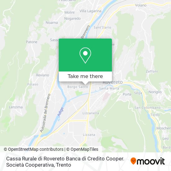 Cassa Rurale di Rovereto Banca di Credito Cooper. Società Cooperativa map