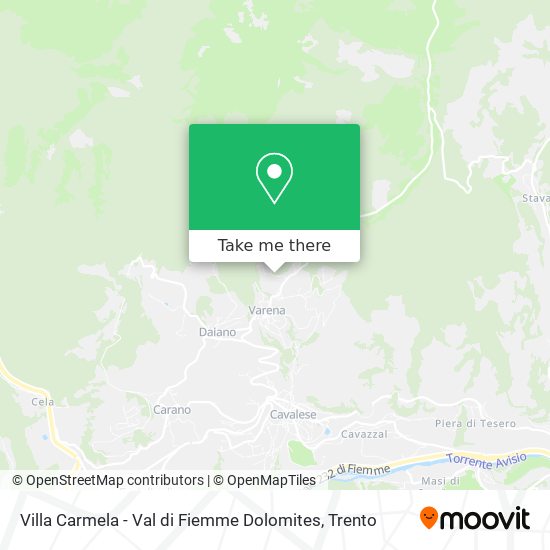 Villa Carmela - Val di Fiemme Dolomites map