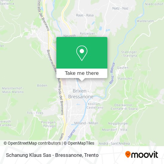 Schanung Klaus Sas - Bressanone map