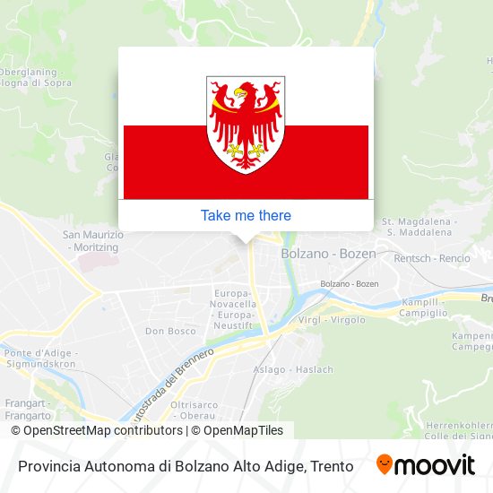 Provincia Autonoma di Bolzano Alto Adige map