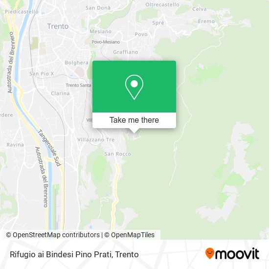 Rifugio ai Bindesi Pino Prati map