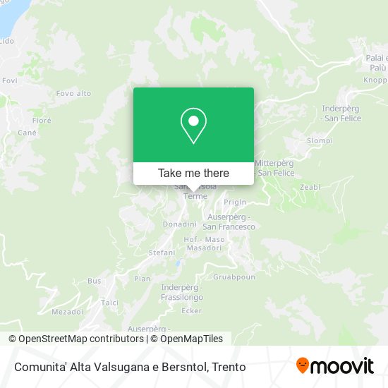 Comunita' Alta Valsugana e Bersntol map