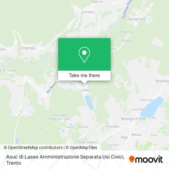 Asuc di Lases Amministrazione Separata Usi Civici map