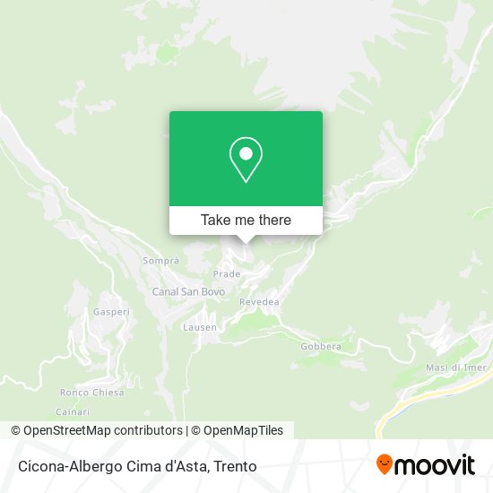 Cicona-Albergo Cima d'Asta map