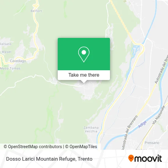 Dosso Larici Mountain Refuge map