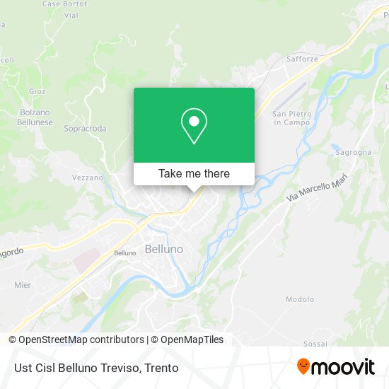 Ust Cisl Belluno Treviso map