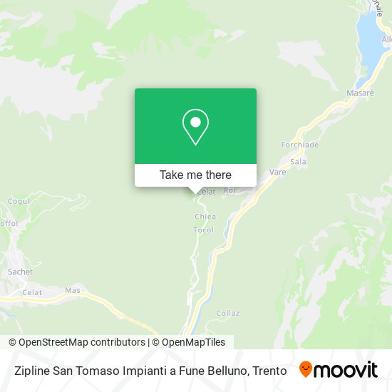 Zipline San Tomaso Impianti a Fune Belluno map