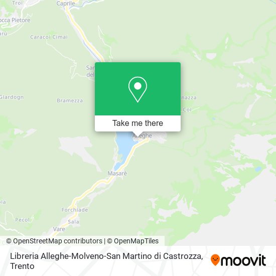 Libreria Alleghe-Molveno-San Martino di Castrozza map