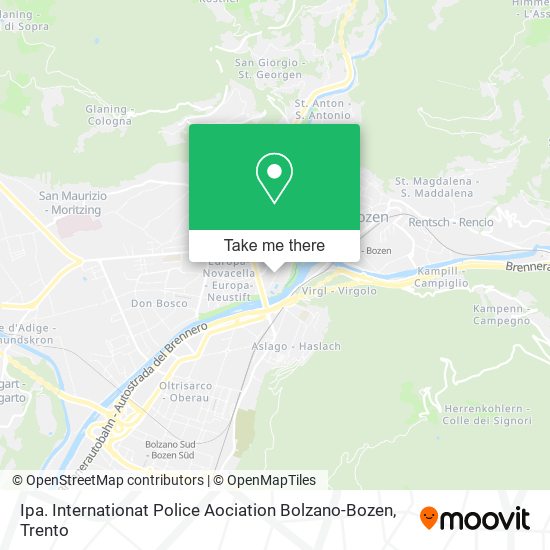 Ipa. Internationat Police Aociation Bolzano-Bozen map