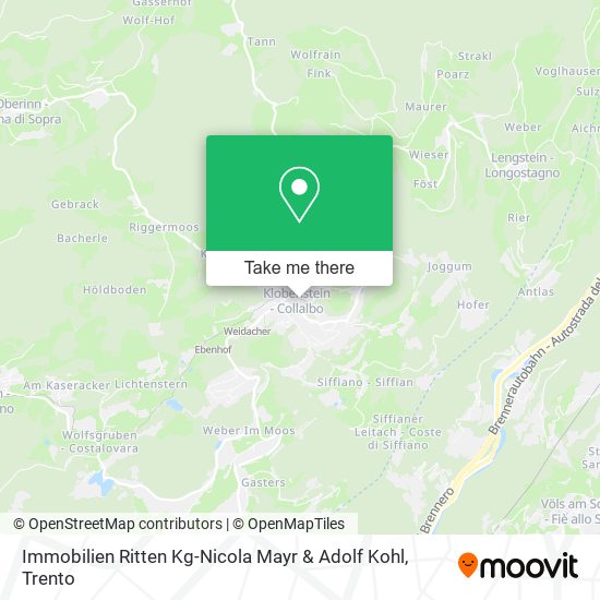 Immobilien Ritten Kg-Nicola Mayr & Adolf Kohl map