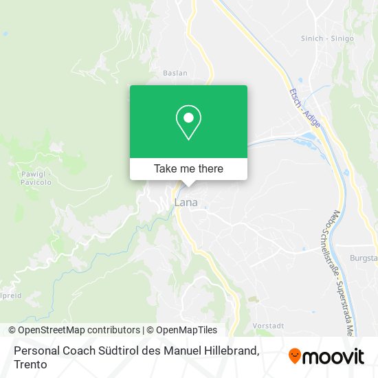 Personal Coach Südtirol des Manuel Hillebrand map
