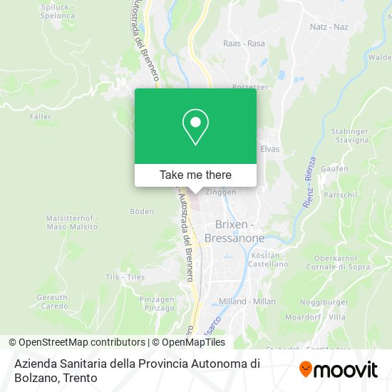 Azienda Sanitaria della Provincia Autonoma di Bolzano map