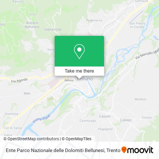 Ente Parco Nazionale delle Dolomiti Bellunesi map