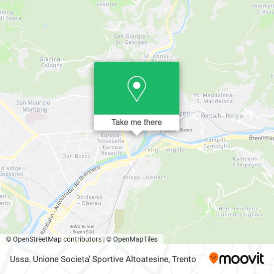 Ussa. Unione Societa' Sportive Altoatesine map