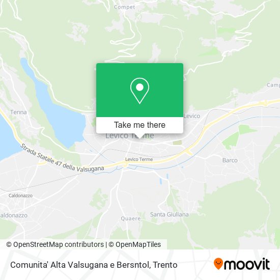 Comunita' Alta Valsugana e Bersntol map
