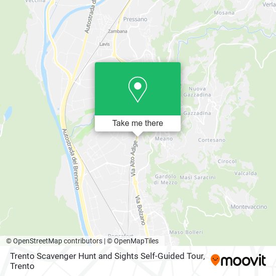 Trento Scavenger Hunt and Sights Self-Guided Tour map