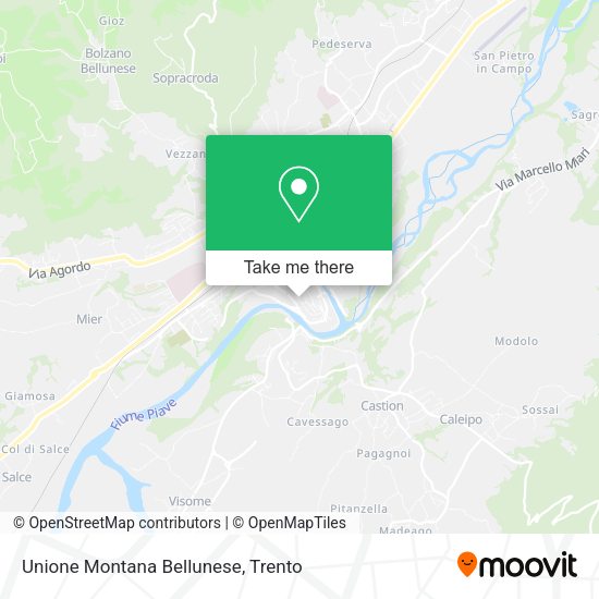 Unione Montana Bellunese map