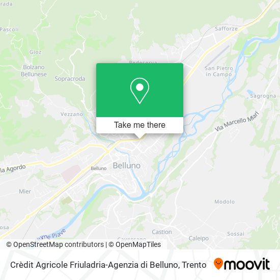 Crèdit Agricole Friuladria-Agenzia di Belluno map