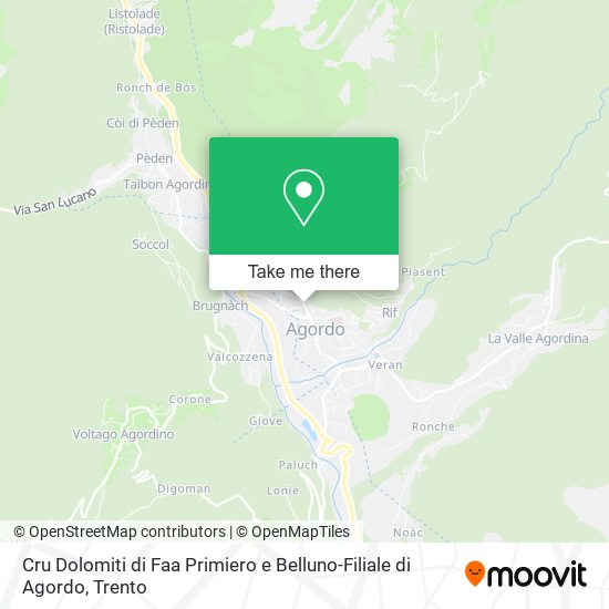 Cru Dolomiti di Faa Primiero e Belluno-Filiale di Agordo map