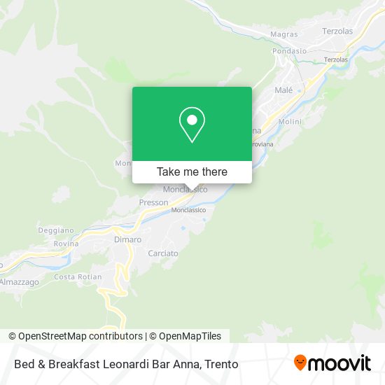 Bed & Breakfast Leonardi Bar Anna map