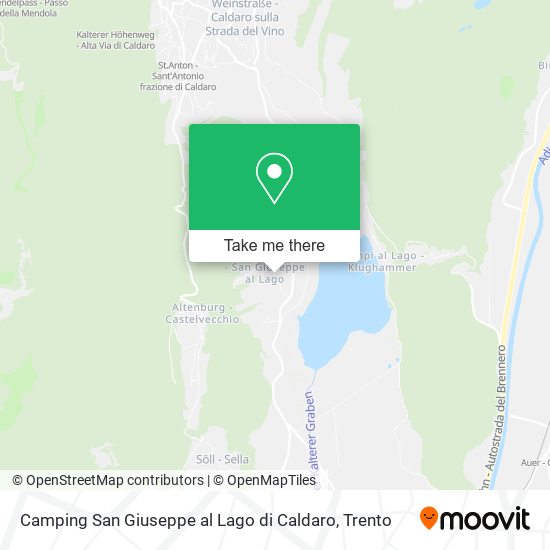 Camping San Giuseppe al Lago di Caldaro map