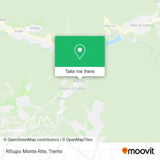 Monte Rite Mountain Refuge map