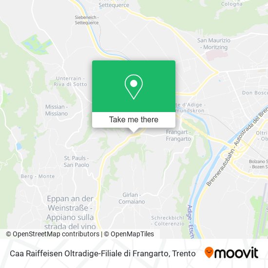 Caa Raiffeisen Oltradige-Filiale di Frangarto map