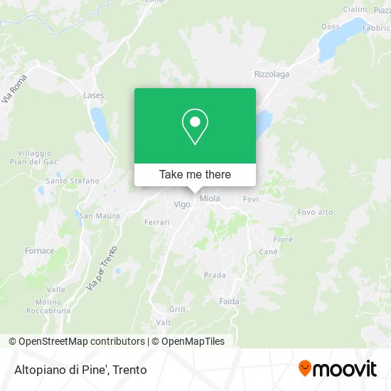 Altopiano di Pine' map