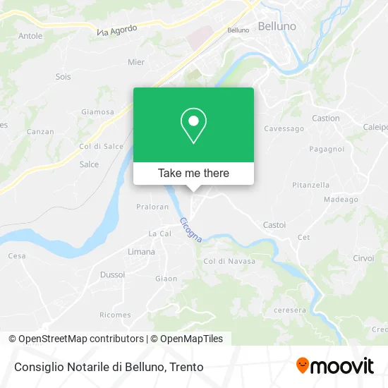 Notary Council of Belluno map