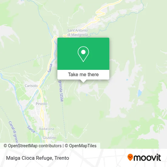 Malga Cioca Refuge map