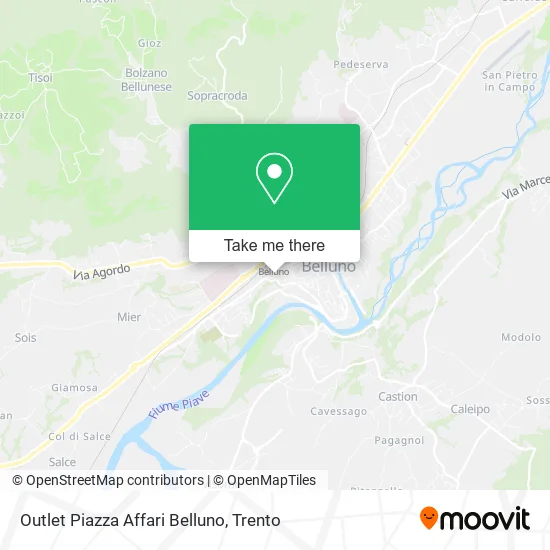 Outlet Piazza Affari Belluno map
