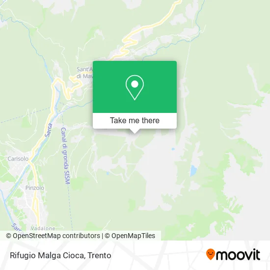 Malga Cioca Refuge map
