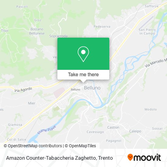 Amazon Counter-Tabaccheria Zaghetto map