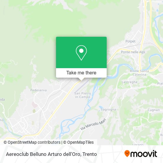 Aereoclub Belluno Arturo dell'Oro map