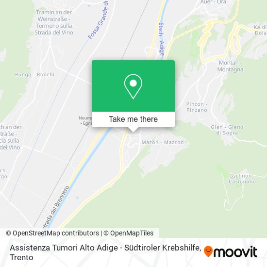 Assistenza Tumori Alto Adige - Südtiroler Krebshilfe map