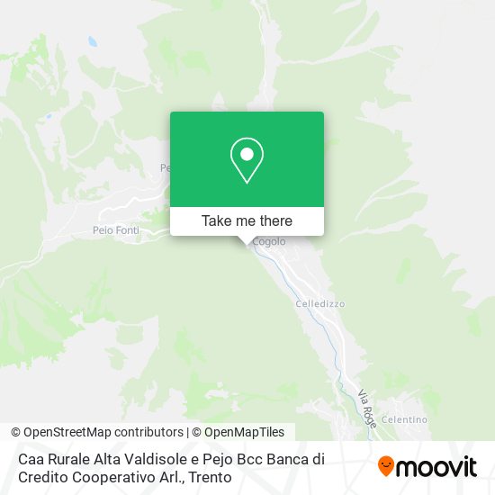 Caa Rurale Alta Valdisole e Pejo Bcc Banca di Credito Cooperativo Arl. map