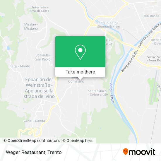 Weger Restaurant map