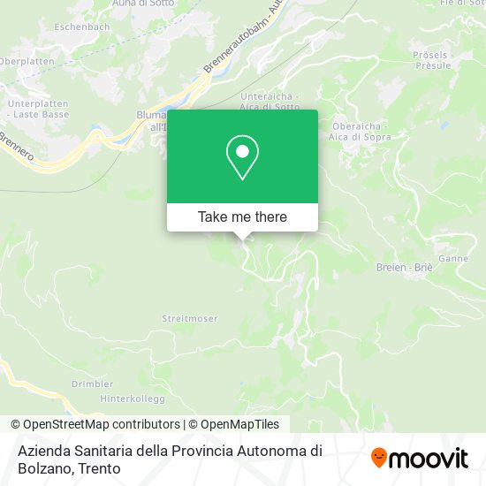 Azienda Sanitaria della Provincia Autonoma di Bolzano map