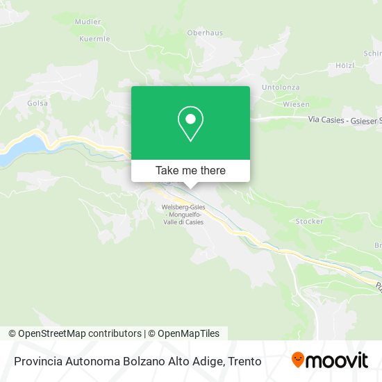 Provincia Autonoma Bolzano Alto Adige map