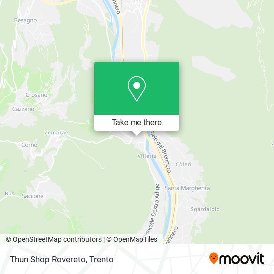 Thun Shop Rovereto map